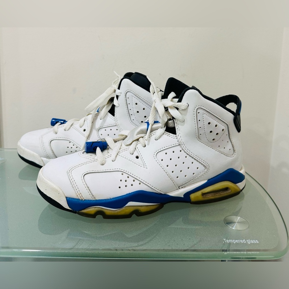 Air Jordan 6 Retro BG Sport Blue 2014 Size 5Y 384665 107 Authentic MJ